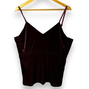 4 for $40 SALE! Chadwick's Coll. Vintage Velvet Babydoll Cami, Wine Red, Size XL